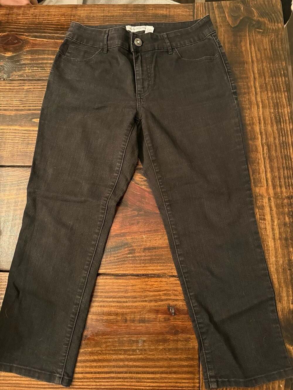 Chico's Platinum Capri Denim Size 0 Black Jeans